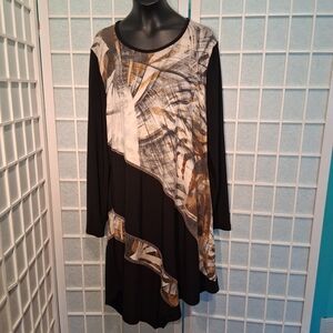 Marallis Elegant Black and Brown Women's Dress 6409